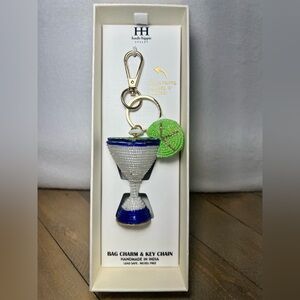 Beaded Margarita Bag Charm/Keychain